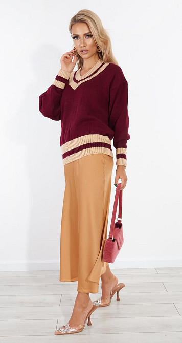 Светр з оздобленням у смужку (48-52) Київ - фото 2