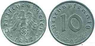 Німеччина 10 Рейхспфеннігів 1942 A Полтава