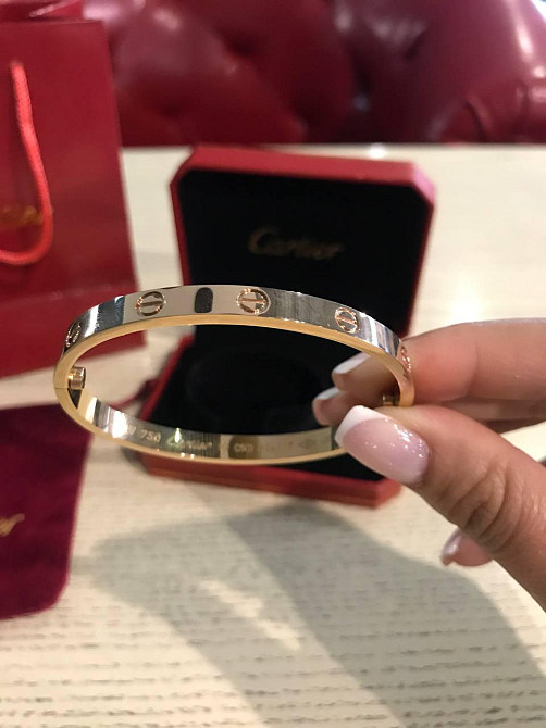 Cartier love браслет із викруткою в рожевому золоті / браслет рожеве золото без каменів Одеса - фото 3