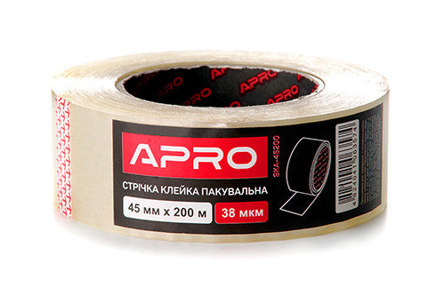Стрічка клейка пакувальна 38 мкм 45 мм 200 м APRO Рівне - фото 1