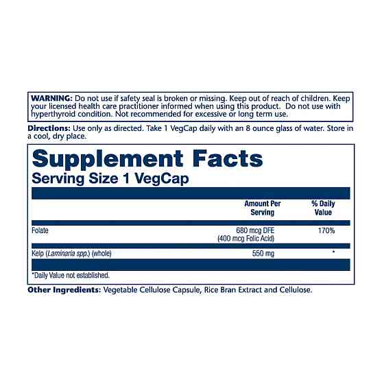 Бурі водорості Solaray Kelp Seaweed 550 mg 100 вег капсул Київ