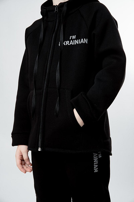 Спортивный костюм, черный, трёхнитка, 100% хлопок, начёс Крохатушка одяг Киев - изображение 2