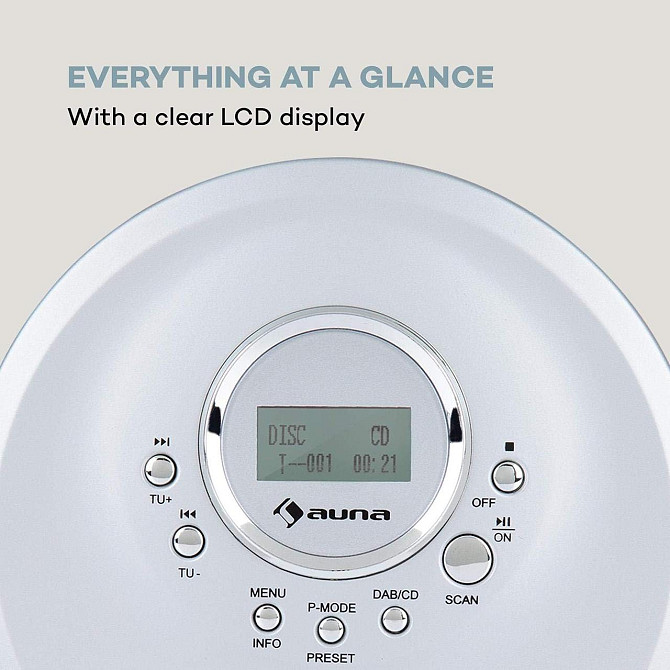 Портативный CD плеер Auna CDC-200 DAB+ Discman DAB+/FM MP3-CD ЖК-дисплей Германия Днепр - изображение 8