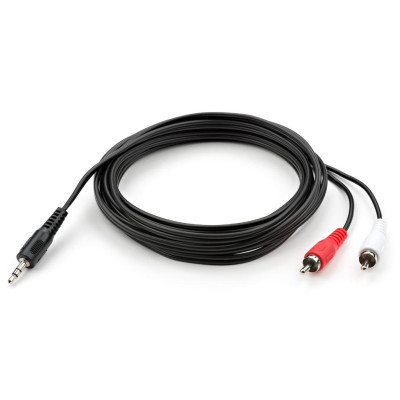 Кабель мультимедійний Jack 3.5mm M to 2xRCA 3 m Vinga (VCPDCJ35MRCA23BK) Вінниця - фото 2