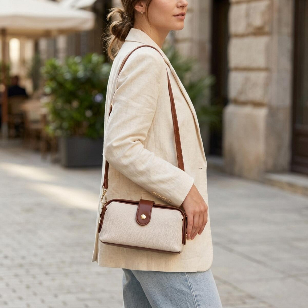 Чудовий клатч з цікавою клямкою з натуральної шкіри Vintage 22426 Білий Київ - фото 12