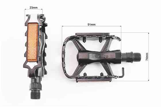 Педалі MTB 9/16" (105x74x23mm) алюмінієві, чорно-сріблясті M224DU Київ