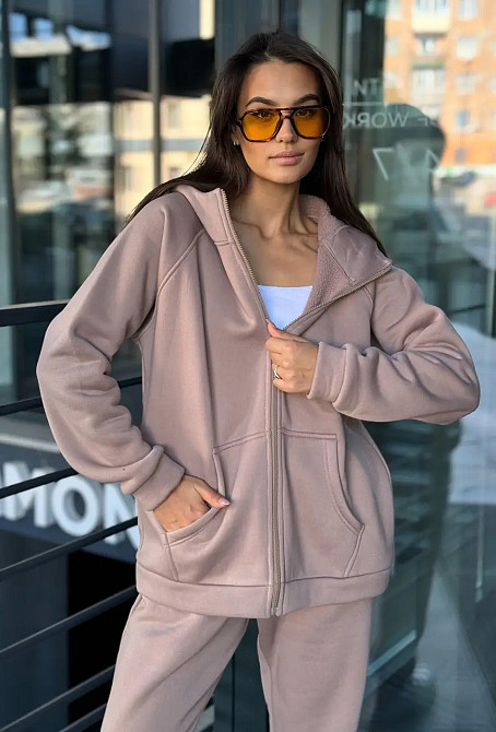 Зип худи женское оверсайз Коричневый 42/44 Харьков - изображение 3