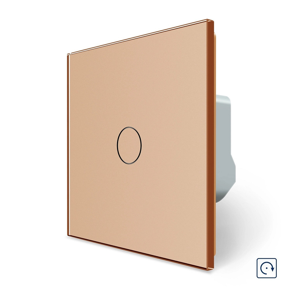 Сенсорна кнопка 1 сенсор Імпульсний вимикач Майстер кнопка Livolo золото скло (VL-C701H-13) Коломыя - изображение 1