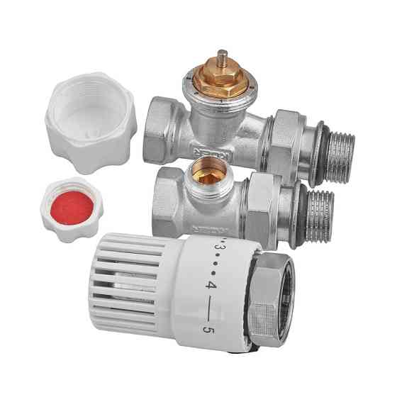 Комплект для подключения радиатора Koer SET-30 - 1/2'' (прямой) с термоголовкой (KR5717) Киев