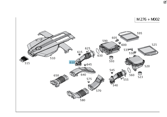 Mercedes-Benz  A2760902237 Патрубок на повітряному фільтрі праворуч C-Class W205 GLC X253 E-class W213 E-class Coupe C238 E-class W212 SLK/SLC R172 E- Одесса