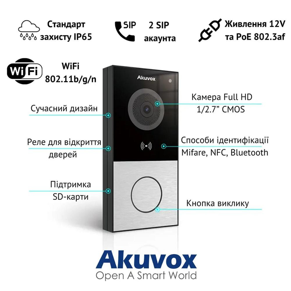Комплект IP-відеодомофона Akuvox: домофон 7