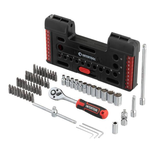 Набір викруткових головок INTERTOOL  57 од. STORM - головки, біти, тріскачка в одному наборі Львів - фото 2