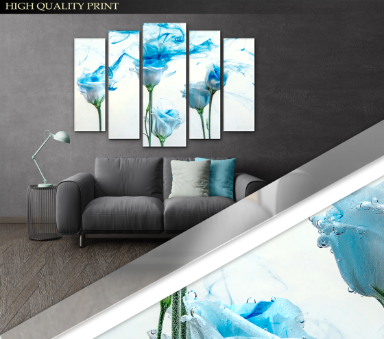 Модульна картина Квіти Абстракція Art-354_5 ( 80х118см ) Київ