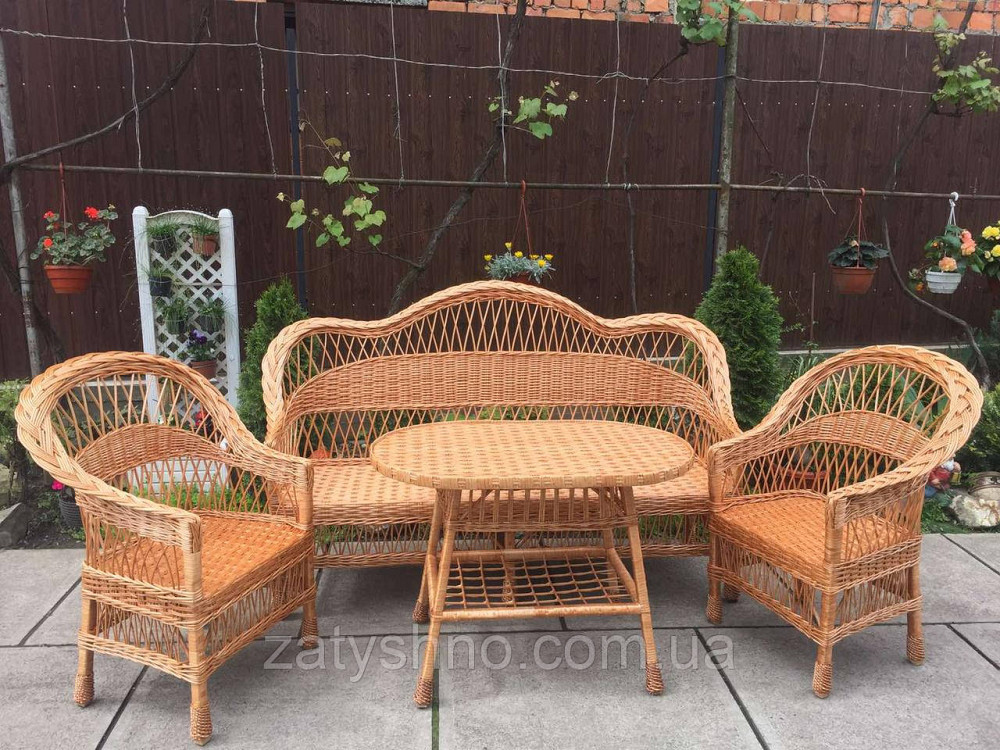 Комплект плетеной мебели | мебель из лозы с большим диваном | мебель  из лозы плетеная Киев - изображение 6