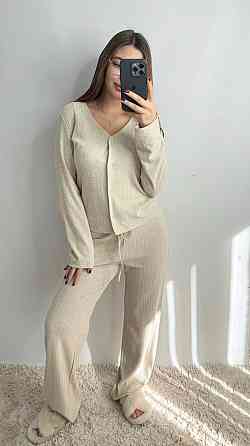 Универсальный женский костюм из трикотажа Бежевый XL-2XL Харьков