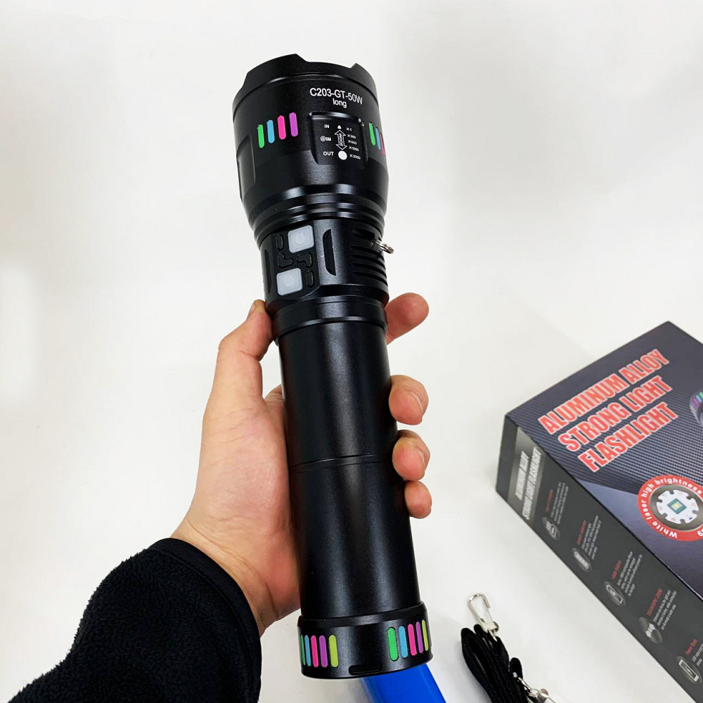 Мощный тактический фонарь светодиодный, Переносной ручной мощный фонарь Оригинальный ручной AG-80 Львов - изображение 7