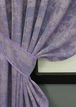 Комплект коротких штор VR-Textil Жакард Sultan XO № 1285ш 130х170 см 2 шт Лавандовий (35-0091) Київ