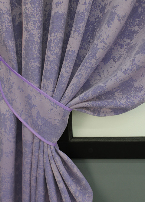 Комплект коротких штор VR-Textil Жакард Sultan XO № 1285ш 130х170 см 2 шт Лавандовий (35-0091) Київ - фото 3