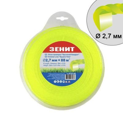 Жилка косильная Зеніт плетенная "Крученный квадрат" 2,7 мм х 88 м (40527088) Винница - изображение 1