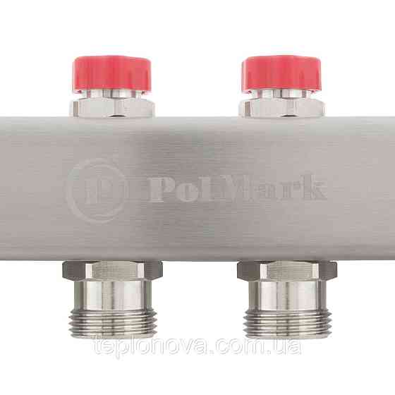 Колектор нержавійка на 2 пари виходів  "Polmark" для теплої підлоги та радіаторів Чернівці