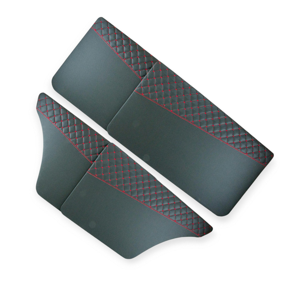 Карта дверей 2101-2107 ексклюзив чорний, червона нитка Мукачево - фото 1