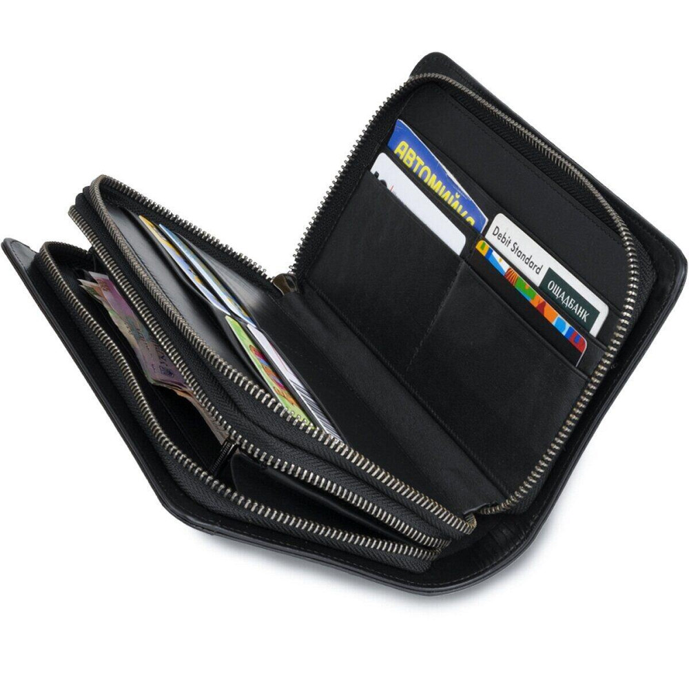 Мужской клатч-барсетка с ремешком на руку Черный (Vintage) Киев - изображение 4