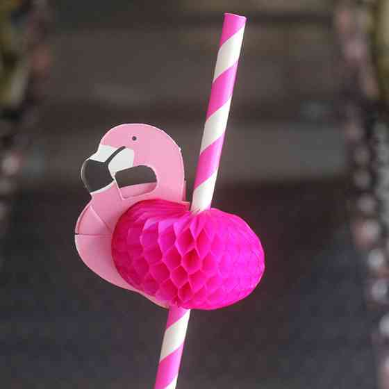 Коктейльні трубочки Фламінго 10 штук 19 см рожевий Київ