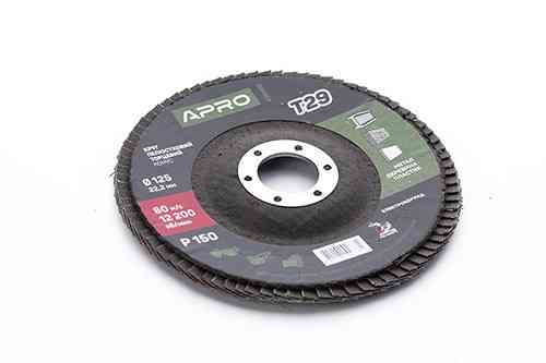 Круг лепестково-торцевой Р150 конус 125мм (Т29) (КЛТ) APRO Ровно