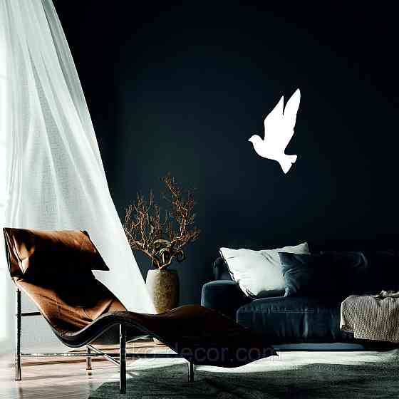 Декоративное настенное Панно «Птичка» Декор на стену(цена за 1шт) 20*12 см, Белый Киев