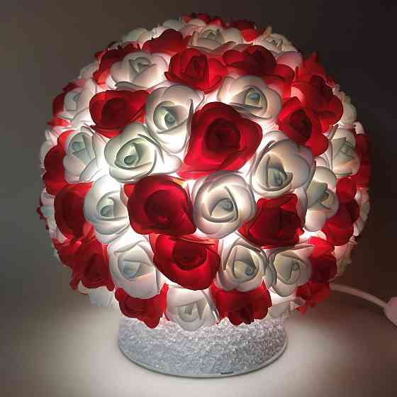 Світильник-нічник "Букет червоно-білих троянд" Дніпро