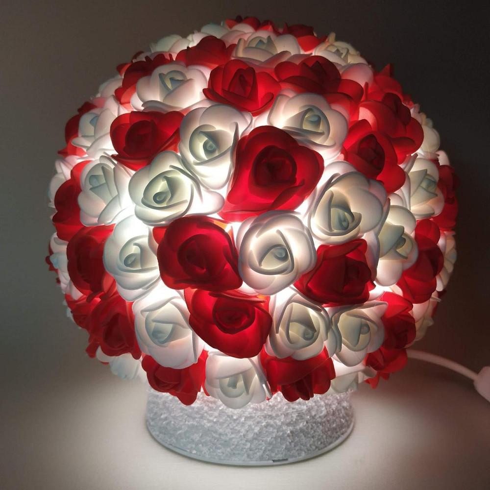 Світильник-нічник "Букет червоно-білих троянд" Дніпро - фото 4