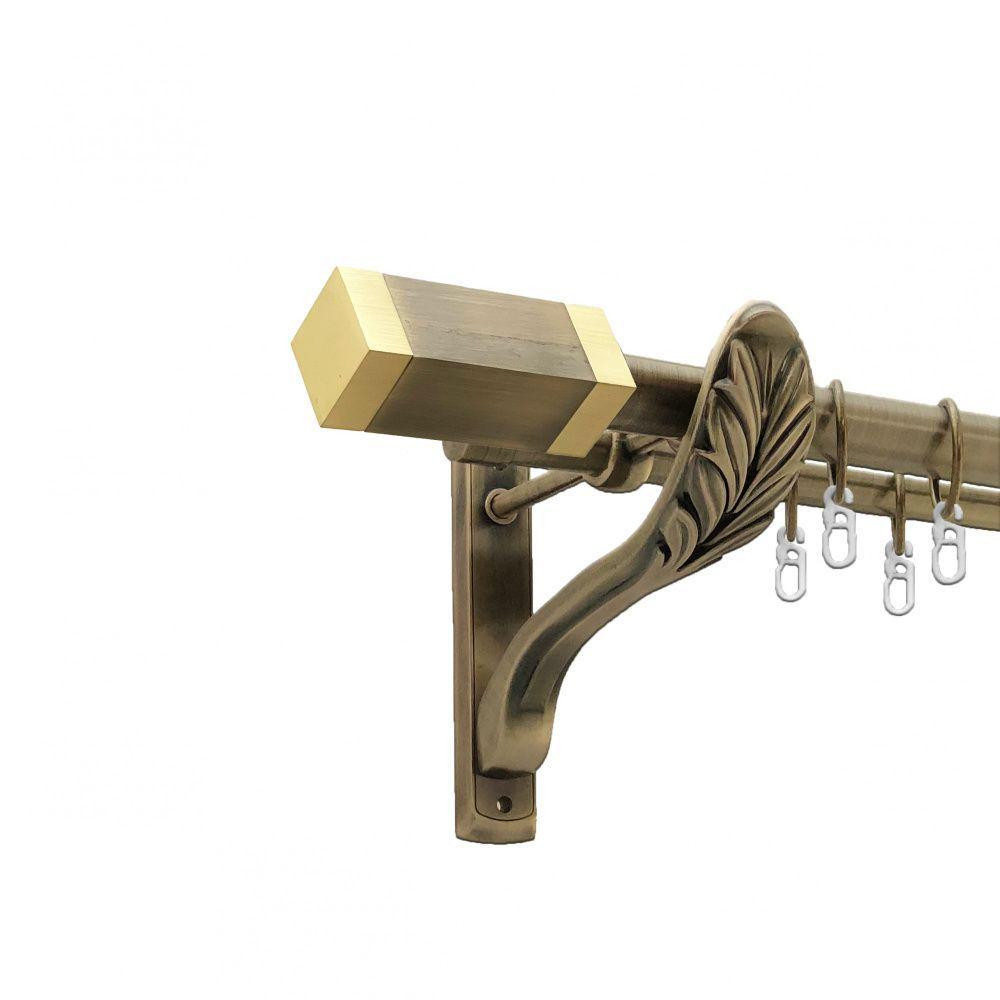 Карниз Orvit Квадро металевий дворядний ретро гладка труба кільце металеве Антик 25\19 мм 200 см (00-00018349) Львів - фото 1