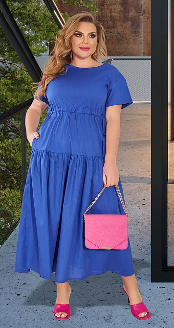 Лляне плаття великого розміру (50) Київ - фото 1