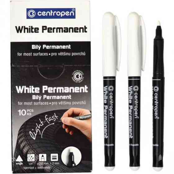 Маркер перманентний "Centropen" white 2686 білий 1.2 мм, шт Київ