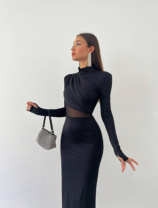 Женское романтическое элегантное меди платье с микродайвингом. 46/48 Одесса - изображение 5