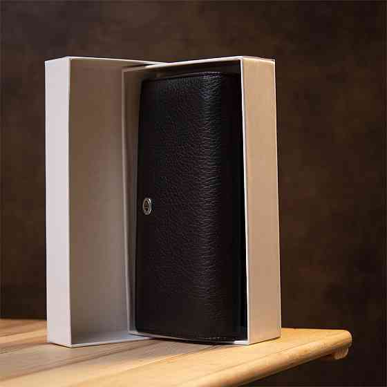 Добротний жіночий гаманець Чорний (ST Leather) Київ