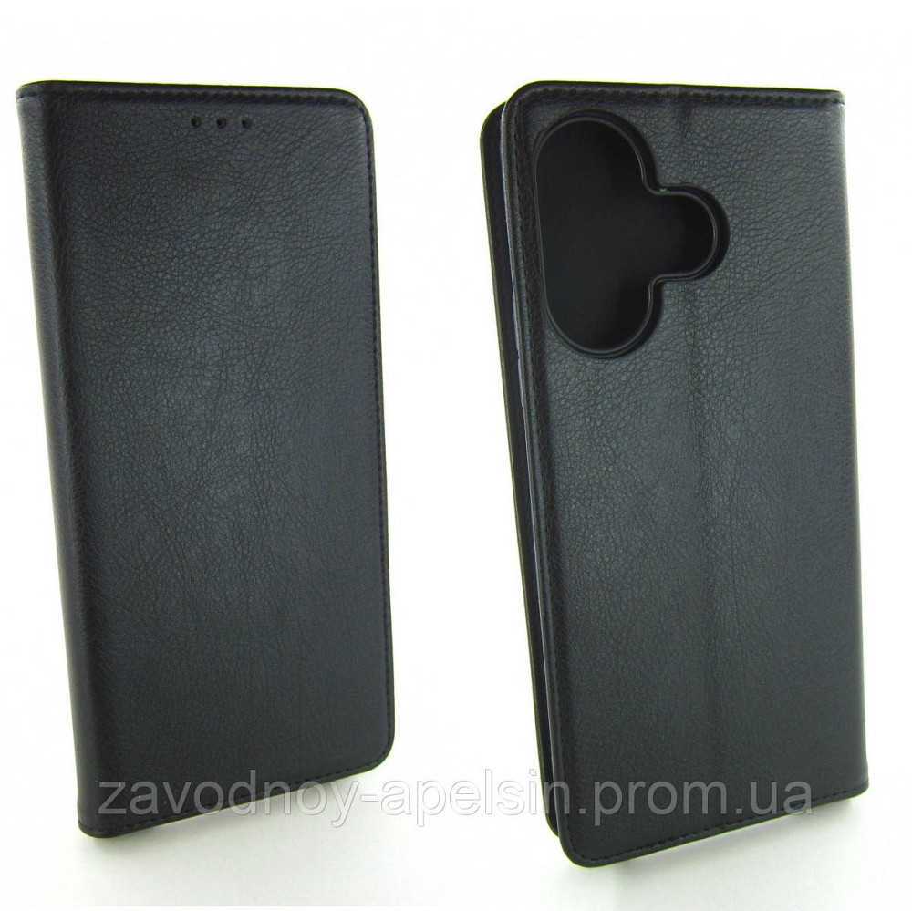 Чехол книжка Xiaomi Poco M6 4G Кожаный (черный) Одесса - изображение 1