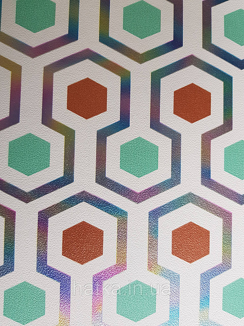 Шпалери флізелінові Decoprint Good Vibes 0.53х10 молодіжні дитячі геометрія смуги фігури коричневі зелені Київ - фото 3