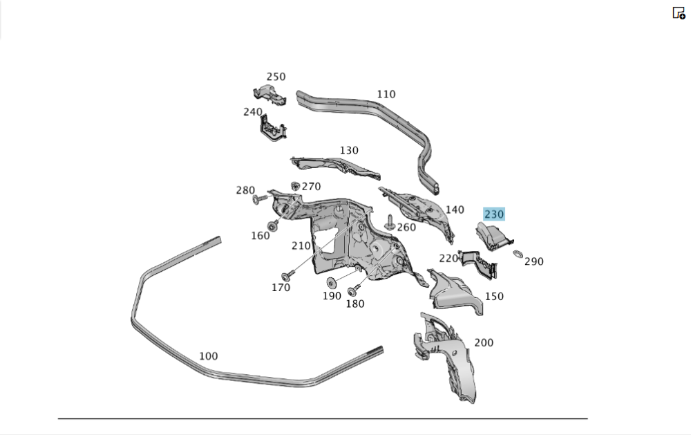 Mercedes-Benz  A1666820123 Кришка перегородки моторного щита над передньою лівою аркою колеса ML/GLE W166 GLE Coupe C292 GL/GLS X166 Одеса - фото 4