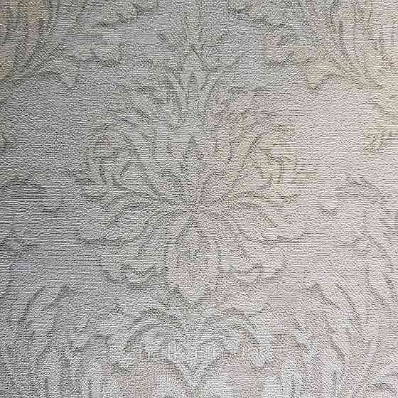 Обои виниловые на флизелине Rasch Raymond 1.06х10 вензель серебристый на светло зеленом 957013 Киев