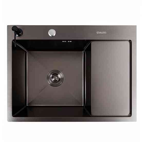 Кухонна мийка CM 65*50 L чорна PVD VALESO Handmade (круглий сифон 3,0/0,8) Коломыя