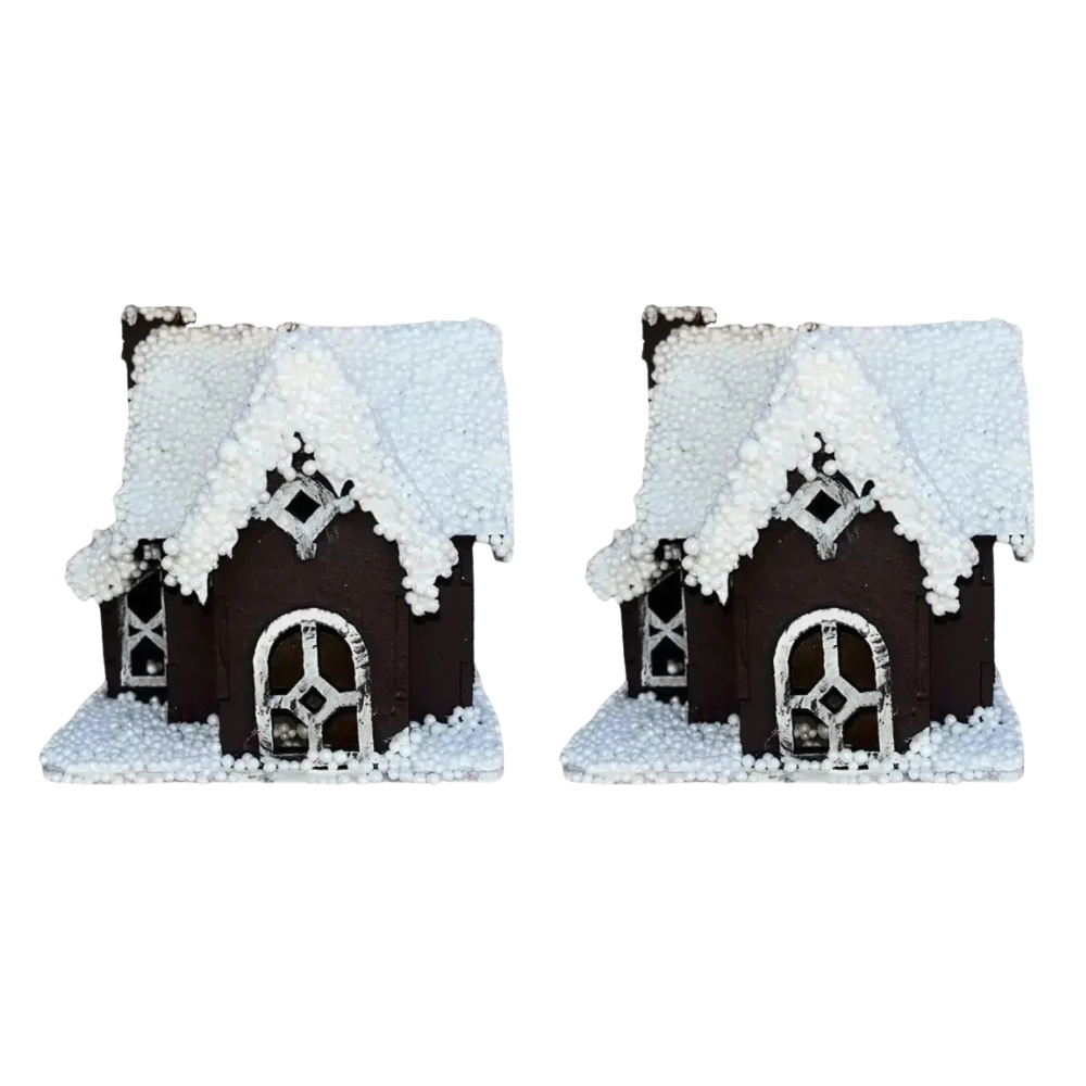 Декоративный новогодний домик из дерева (шт) 10×10×10 (см) елочная подвеска Коричневый 8066770909 SBR Киев - изображение 1