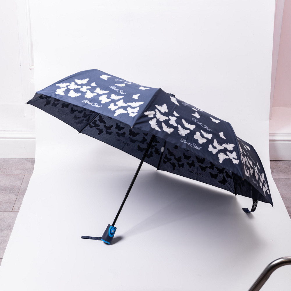 Синій полуавтоматичний зонт з принтом, 97 см Київ - фото 10