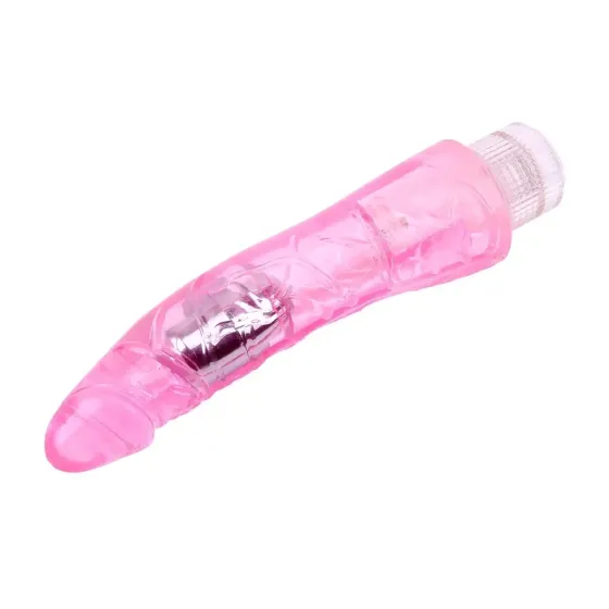 Вибратор прозрачный Chisa Crystal Jellie на батарейках, розовый Sex Aura Киев