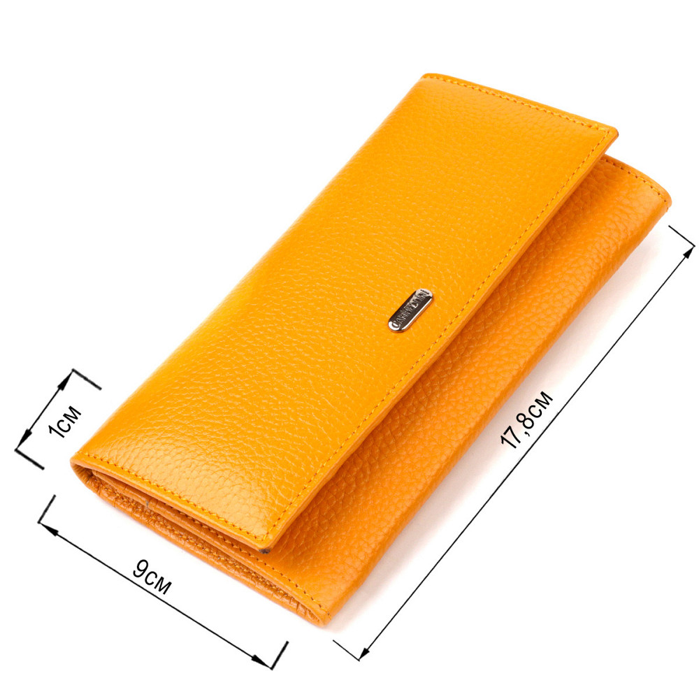 Яскравий жіночий гаманець з натуральної шкіри CANPELLINI 21832 Жовтий Київ - фото 3