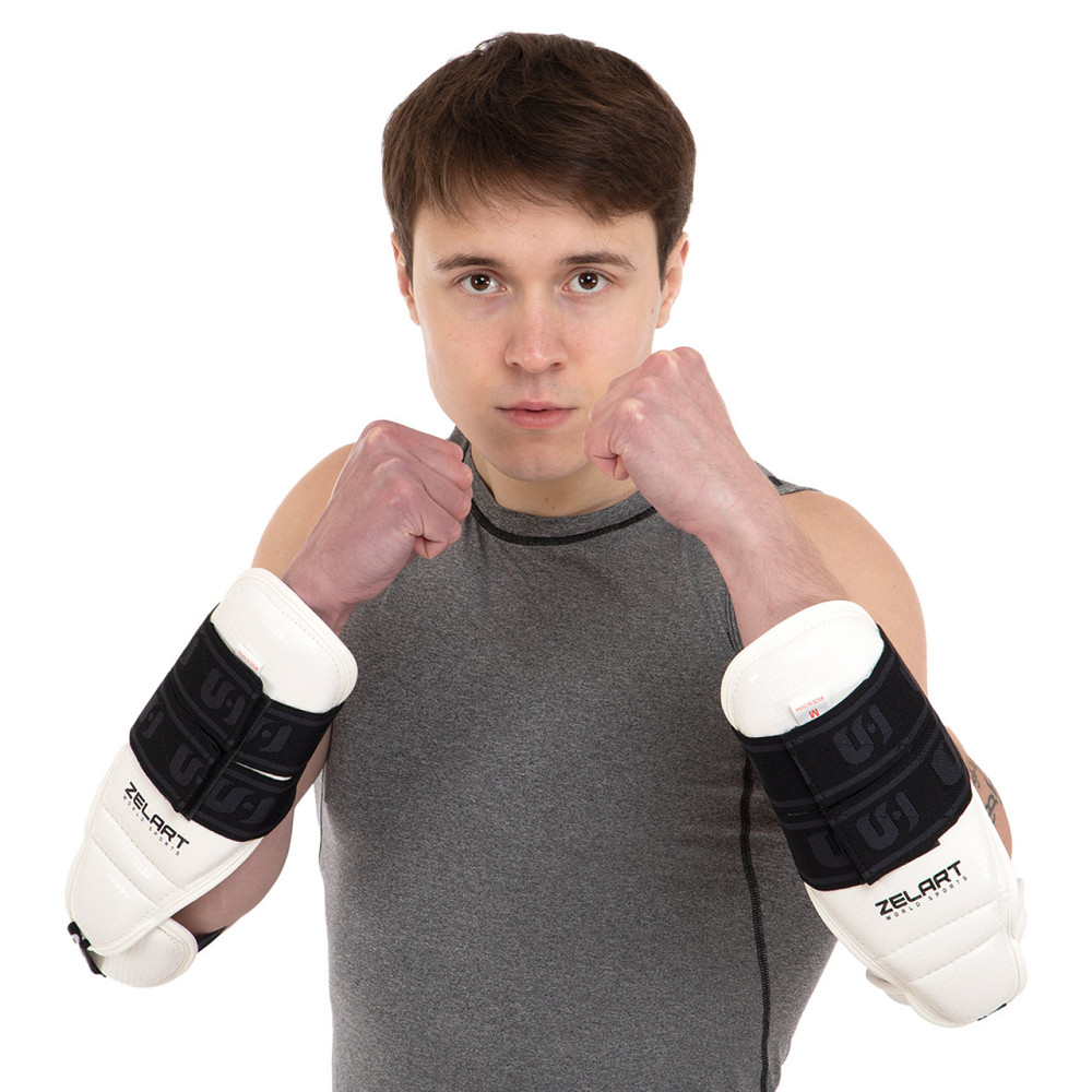 Защита предплечья и локтя для тхэквондо Zelart BO-0396 размер S-M белый Защита для боевых искусств Киев - изображение 5
