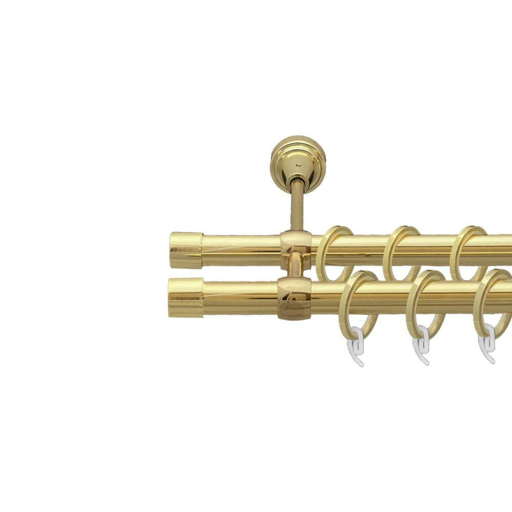 Карниз Orvit Заглушка металевий дворядний литий гладка труба кільце фасонне металеве  Золото 19\19 мм 300 см (00-00009449) Львів - фото 1