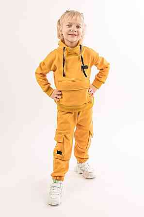 Костюм детский, спортивный х/б 100% (серый меланж, ментол, сиреневый,розовый, желтый) Крохатушка одяг 116, Желтый Киев