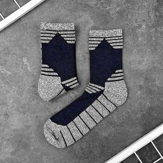 Сині з сірими вставками чоловіча шкарпетки спортивні Pobedov Heat Київ