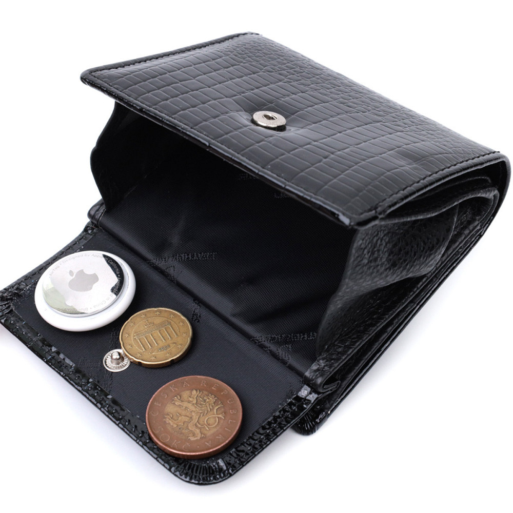 Женский фактурный кошелек из натуральной кожи ST Leather 22706 Черный Киев - изображение 6